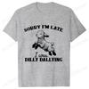 Sorry I'm Late I Was Dilly Dallying T-shirts for Women Funny Sheep Graphic Y2k Tops Summer Short Sleeve Tees Female Clothing