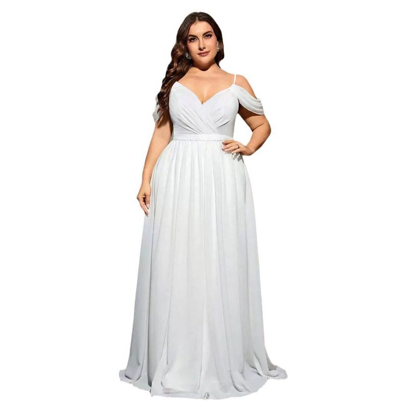 Sukienka Plus Size Długa Maxi Suknia Ślubna Suknia Urodzinowa Biała