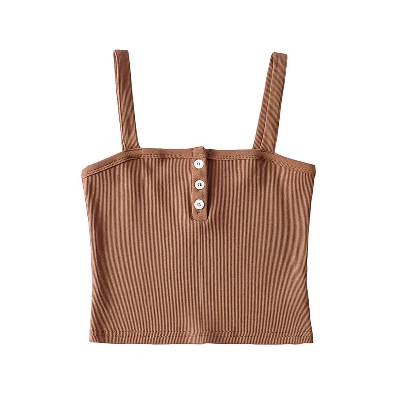 BM Thread Solid Color Basic Camisole Sexy Knitting Silm Women's Underwear Summer Sleeveless Bottoming Shirt