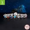 Twelfth Birthstone Flower Silicone Beads 925 Sterling Silver Diy Beaded Bracelet Accessories Bead Separator