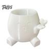 Small Decorative Pot for Window Sill Cute Succulents Planter, 3D Printed Plant with Hand Holding Heart, Ceramic Look Matte White Planter Resin Flower
