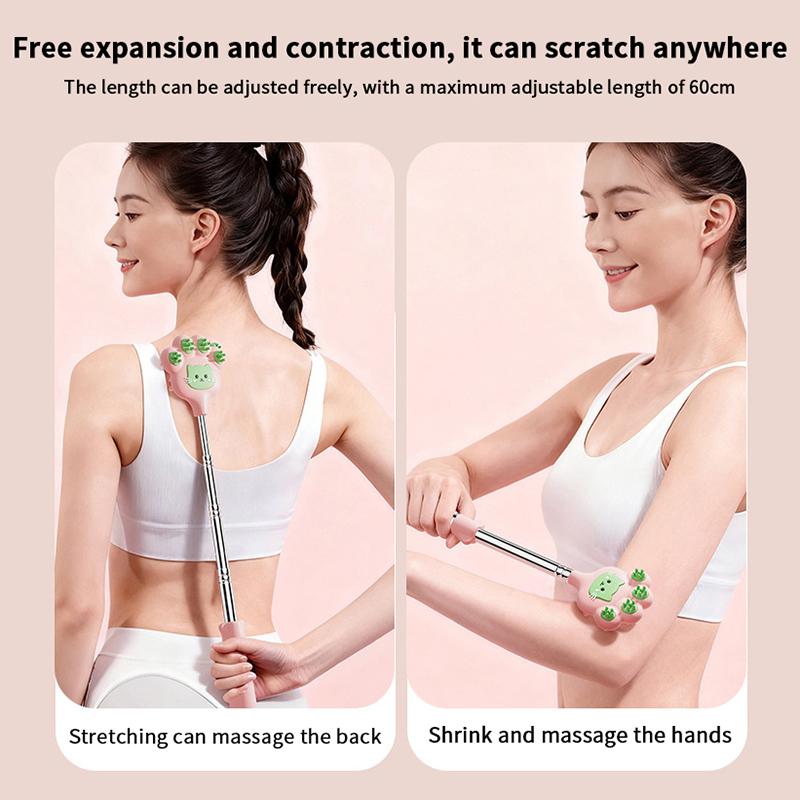Stainless Steel Stretchable Itchy Scratch Cuet Cat Paw Scratcher With Magnetic Ball Telescopic Back Scratch Tool Point Massage