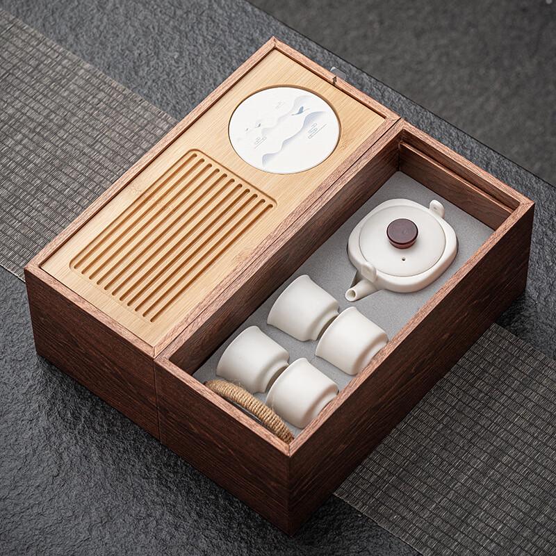 Wood Grain Ceramic Gongfu Tea Set