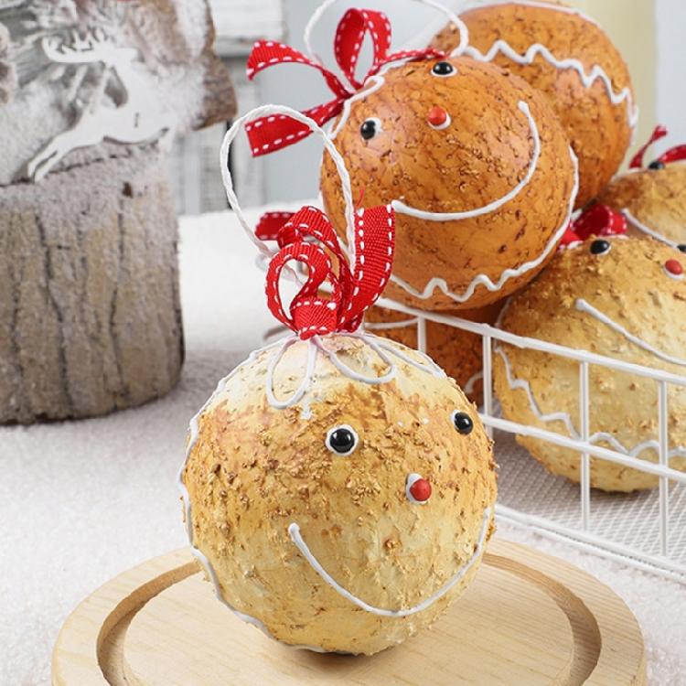 Festival Charm 6 Pieces Christmas Tree Ornament with Elegant Color Gingerbreads Patterned Shatterproof Decoration