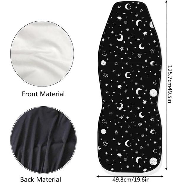 Pehede Car Seat Cover Moon Stars Planet Front for Cars, Easy To Tall Cover Set, Accessories Auto Trucks Van SUV,2 Packs