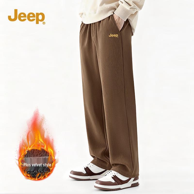 Jeep Men's Fleece-Lined Straight-Leg Casual Pants