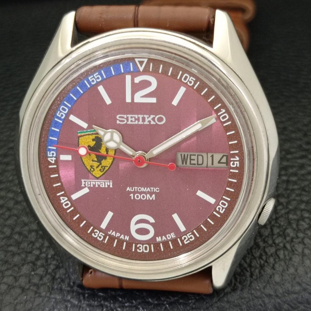 AUTOMATISCHE VINTAGE SEIKO JAPAN 7009A HERRENUHR ZIFFERBLATT FERRARI a700412-5