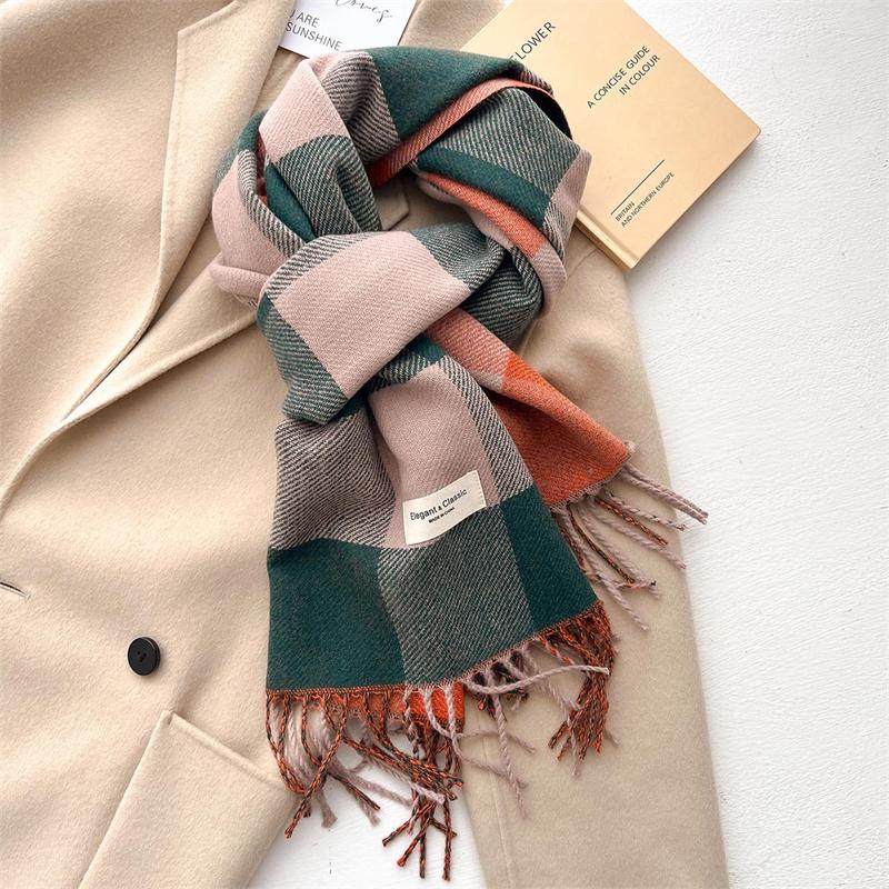 Warm Luxury Brand Cashmere Scarf Women Thick Print Shawl and Wraps Ladies Blanket Foulard Winter Pashmina Bandana Bufanda