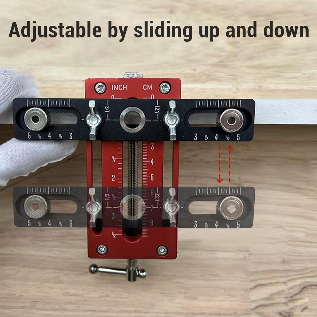 Posicionador de Instalación de Puerta de Gabinete Aleación de Aluminio 10 a 60 mm Ajustable Plantilla para Herrajes de Gabinete