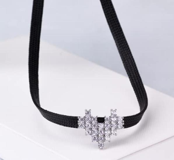 [AVANCE] Halskette, Herz-Choker, Zirkonia, Damen