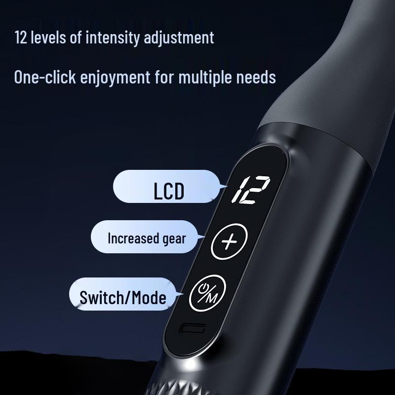 Dual-Head Long Handle Electric Fascia Gun: Professional Handheld Massager for Full Body Muscle Relaxation