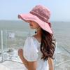 Summer Braided Bowknot Fishermen Hat for Women Wide Brim Fordable Sunshade Lace-up Bucket Cap Korean Girl Lady Travel Visor Hats