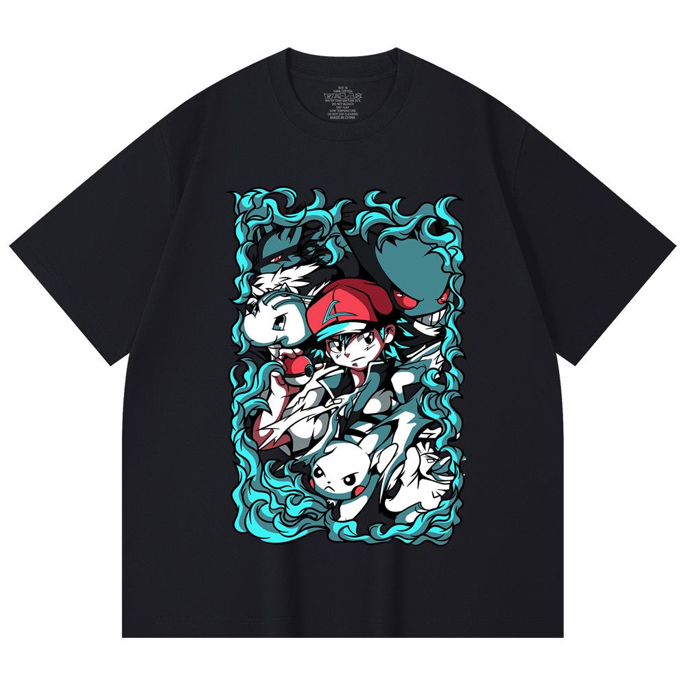 230 Gsm 100% Cotton Pokemon V26 Print Unisex Heavy Cotton T Shirt