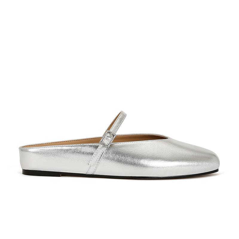 [Shei Su Yinyin] Two Versions~ 3.5cm Inner Height Increase Diamond Buckle Head Mary Jane Half Drag Women's Single Shoes