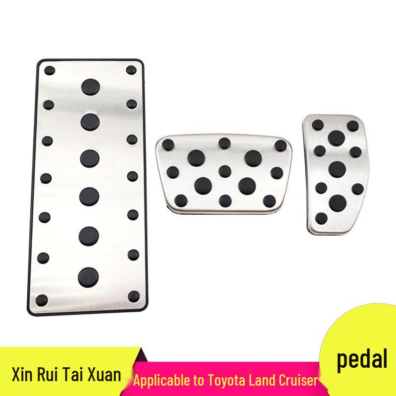 

Противоскользящий комплект педалей для Land Cruiser: Украшения для педали газа, тормоза и зоны отдыха. Aluminum Alloy + Hard Rubber