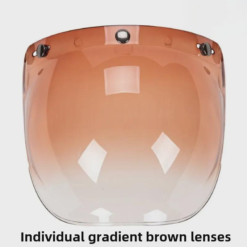 Japanese Three-Button Bubble Lens Motorcycle Helmet