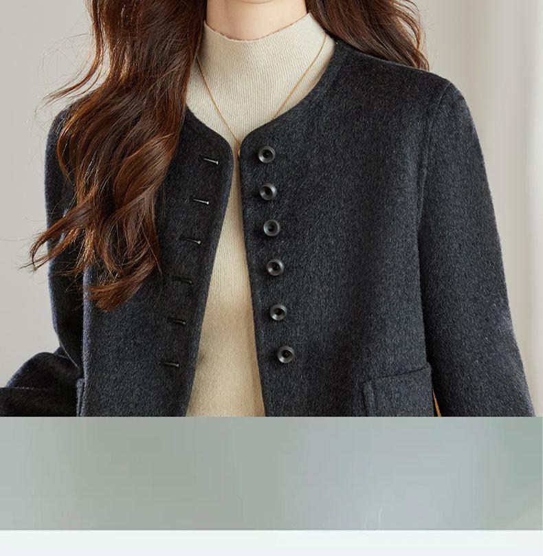 Women's Short Double-Faced Wool Coat - 2025 Autumn/Winter Fashion, High-End Petite Style