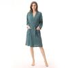 Plain Color Thin Bathrobe Cotton Double Layered Washed Gauze Men's and Women's Yukata Kimono Style Women's Nightgown