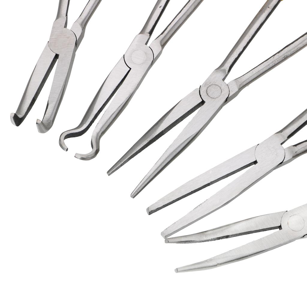 Extra Long Nose Pliers Straight Bent Tip Mechanic Equipment Hand Tools 1Pc