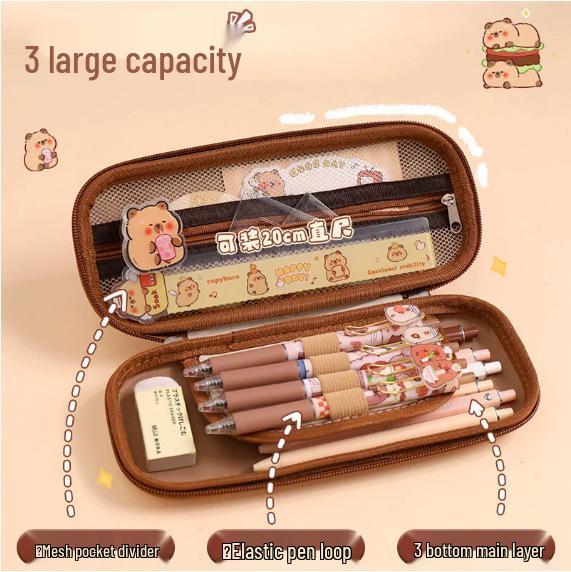 3D Capybara Pencil Case: Multifunctional, Large Capacity Stationery Bag