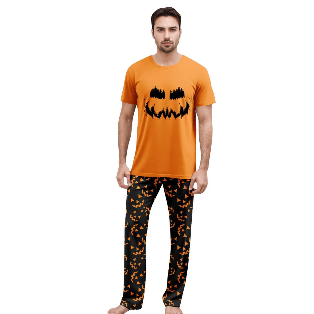 Print Cute Family Set Pajamas, Home Clothes, Family Set short Sleeve Top Pants Set