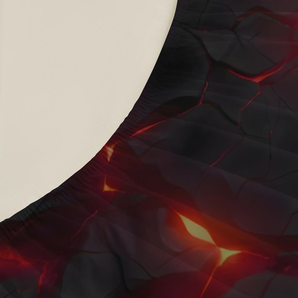 1 Simple Red Glowing Polygon Printed Matte Fitted Sheet, Bedroom Printed Bed Cover, Bedding (excluding Pillowcases)
