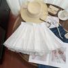 Sweet College Style~Lace-Edged White Skirt for Women 2026 New Style A-Line Large Hem Three-Layer Puffy Short Skirt