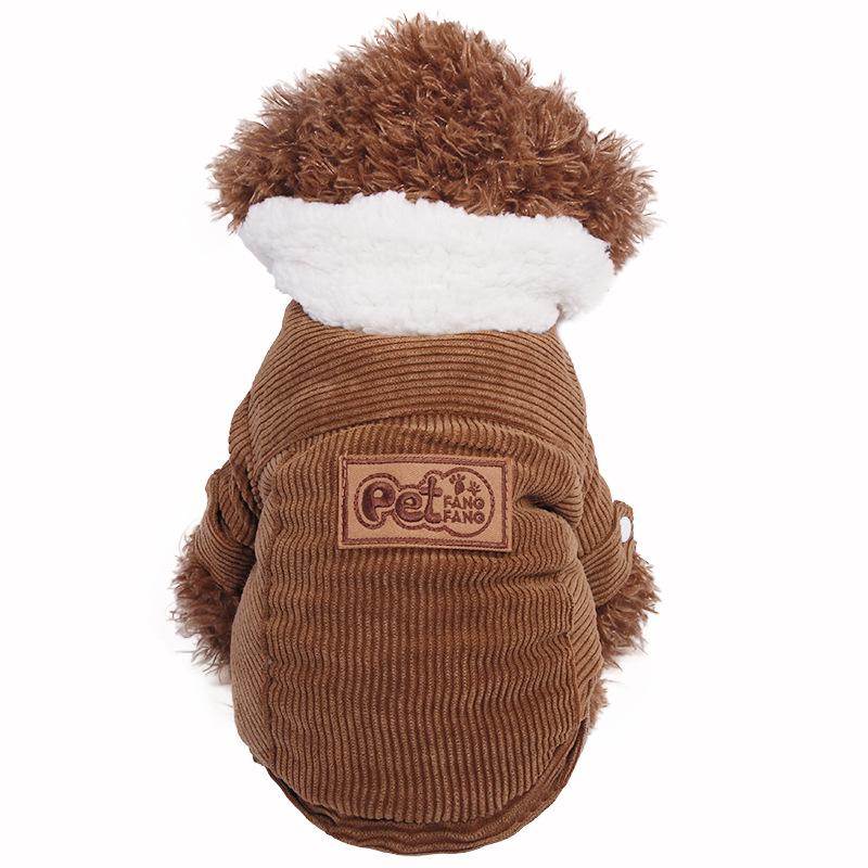Thickened Autumn/Winter Puppy Corduroy Cotton Jacket - Teddy Pet Clothes