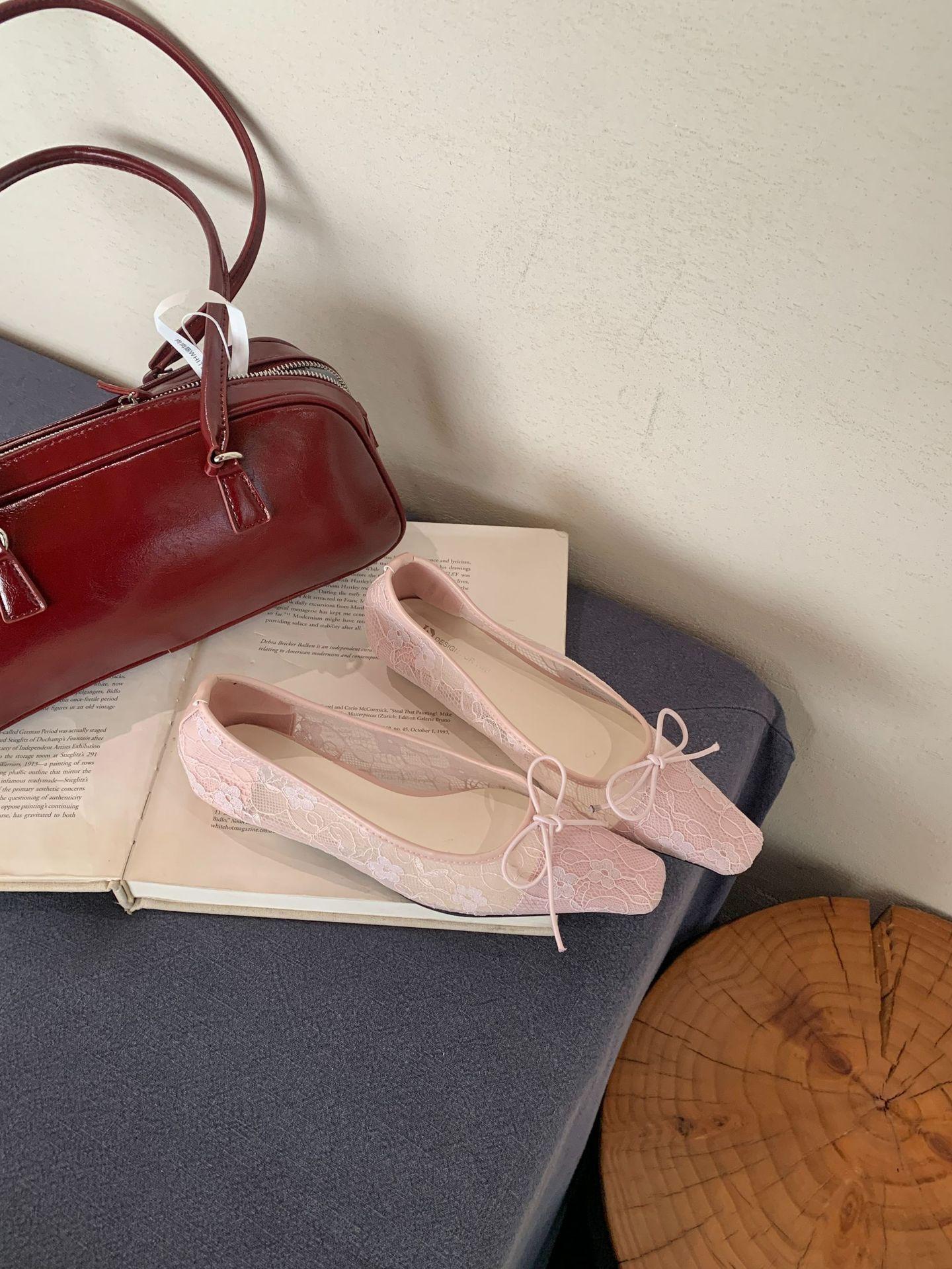 Women s Square Toe Block Heel Bowknot Spring French Style Elegant for Dresses Pumps - Elegant for Parties & Office 35 розовый