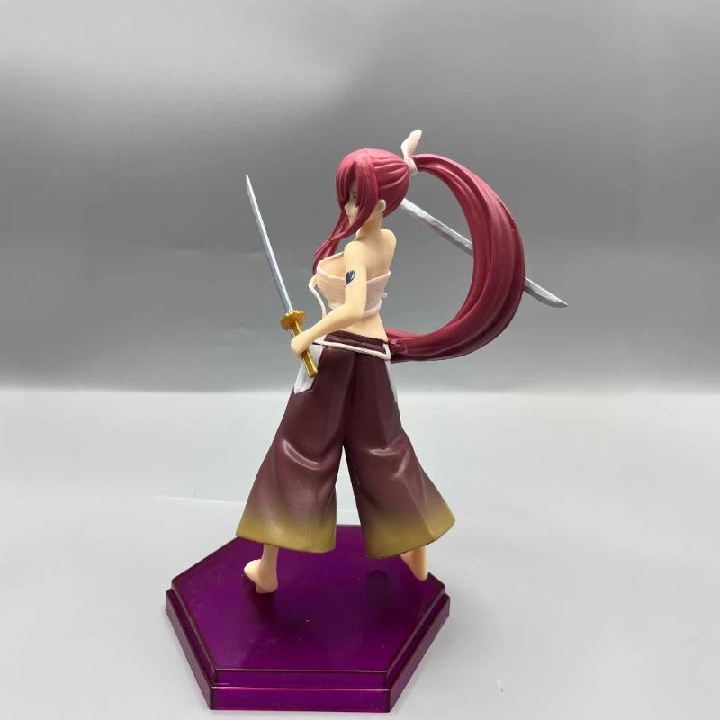Anime Fairy Tail Erza Scarlet Action Figure Standing Pose With Demon Sword Boxed Collectible Desktop Ornament For Anime Fans