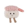 Apricot Lamb Shrimp Sushi Plush Toy, Soft Cute Fluffy Shrimp Sushi for Boys and Girls 8cm