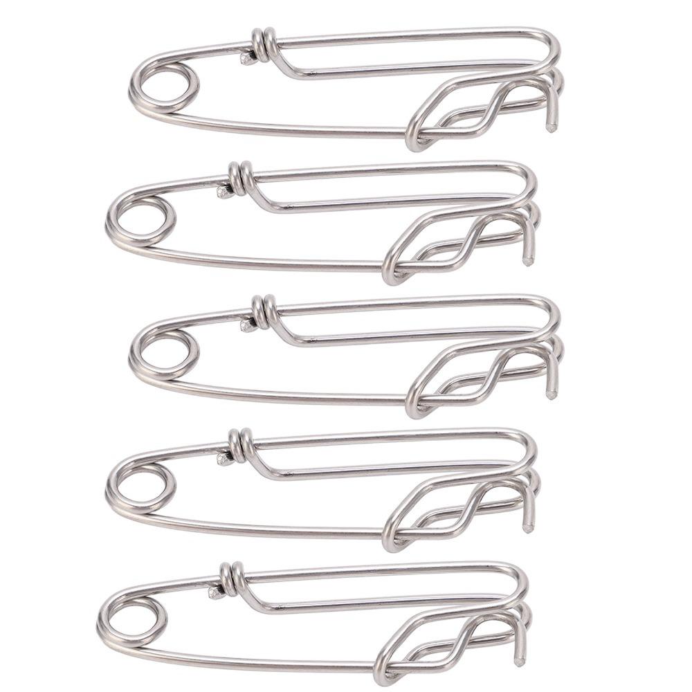 5PCS 5 Sizes Long Line Clips Easy On/Off Fishing Connectors Durable Closed Eye Pin  Tuna Fishing