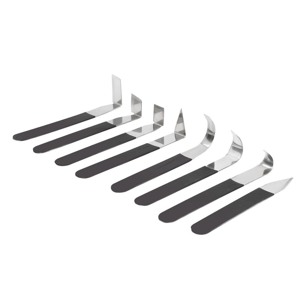 8 Pcs Set Clay Carving Knife Stainless Steel Rounded Blade Comfortable Rubber Sleeve Handle Sculpting Pottery Tools