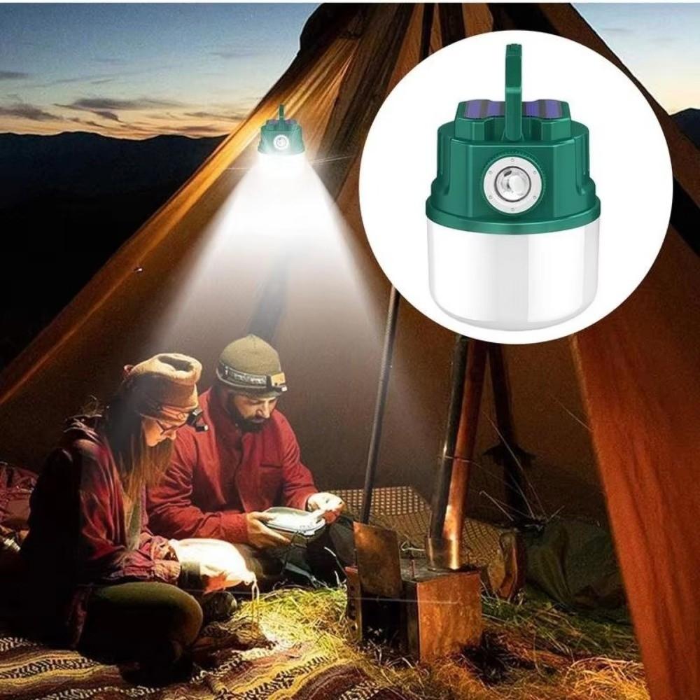 4 Modes Solar Outdoor Lamp Battery Display Rechargeable Outdoor Camping Light Strong Brightness Waterproof Tent Light
