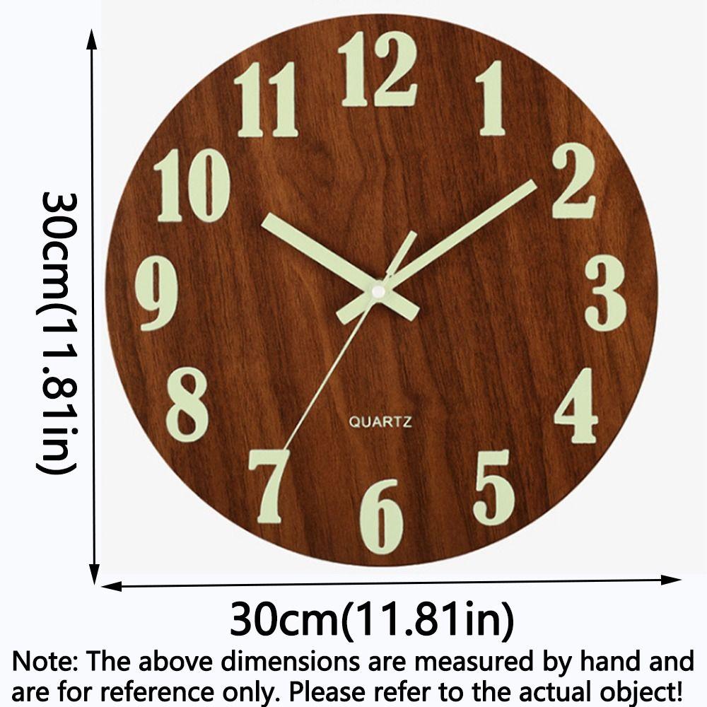 Wood Grain Luminous Wall Clock Fashion Quartz Wall Clock Silent Digital Clock  Wall Decor