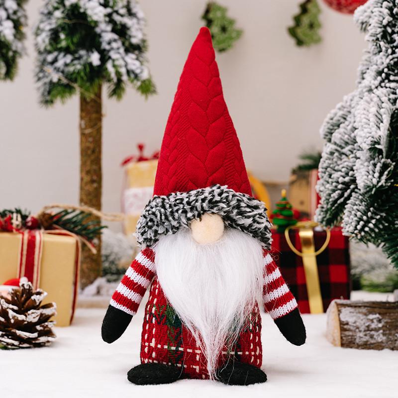 Christmas Enchanting Gnome Decorations With Festive Striped Outfits For Atmosphere Cozy