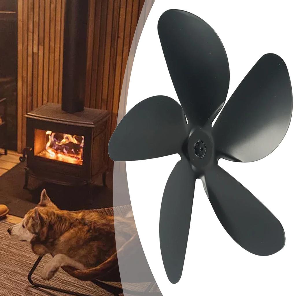 5lopatkový ventilátor domácího krbu Lopatkový ventilátor krbových kamen na dřevo Nízkohlučný výměna dílů ventilátoru krbových kamen (Pouze Fan Blades)