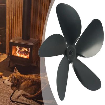 5 Blade Home Fireplace Fan Blade Wood Powered Stove Fan Low Noise Parts Replacement Wood Stove Fan (Only Fan Blades)