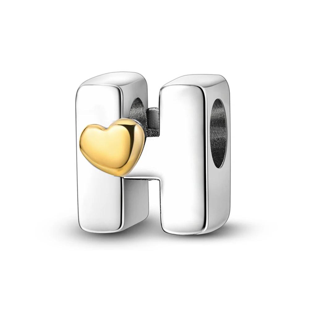 Copper Colour Letter Charm Fit Bracelet Copper Colour Original 26 Alphabet Beads Diy Charms For Jewelry Making