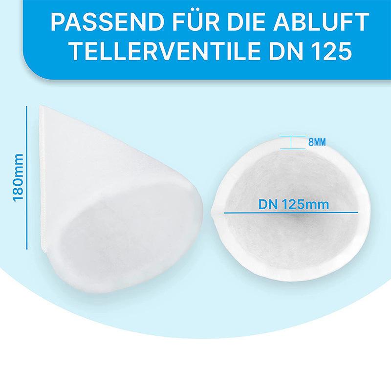 10 Stück Lüftungssystem Konischer Filter DN125 G4 Filtermatte Für Zehnder Maico Pluggit Helios Scheibenventil Ersatzfilter