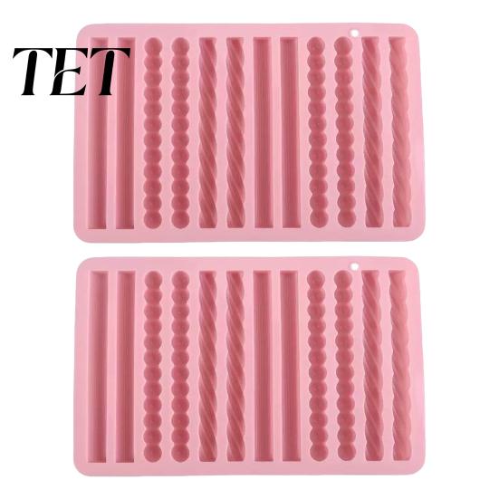 DIY Crafting Molds for Soap Silicone Twist Pretzel Mold, 12 Cavity Cake Chocolate Rod Candy Baking Tray, Compact Storage Kitchen Easy Release Ice Cube