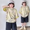 Boys' short sleeved T-shirt set summer clothes 2026 new children's two-piece set summer mid to large children's short sleeved top trend