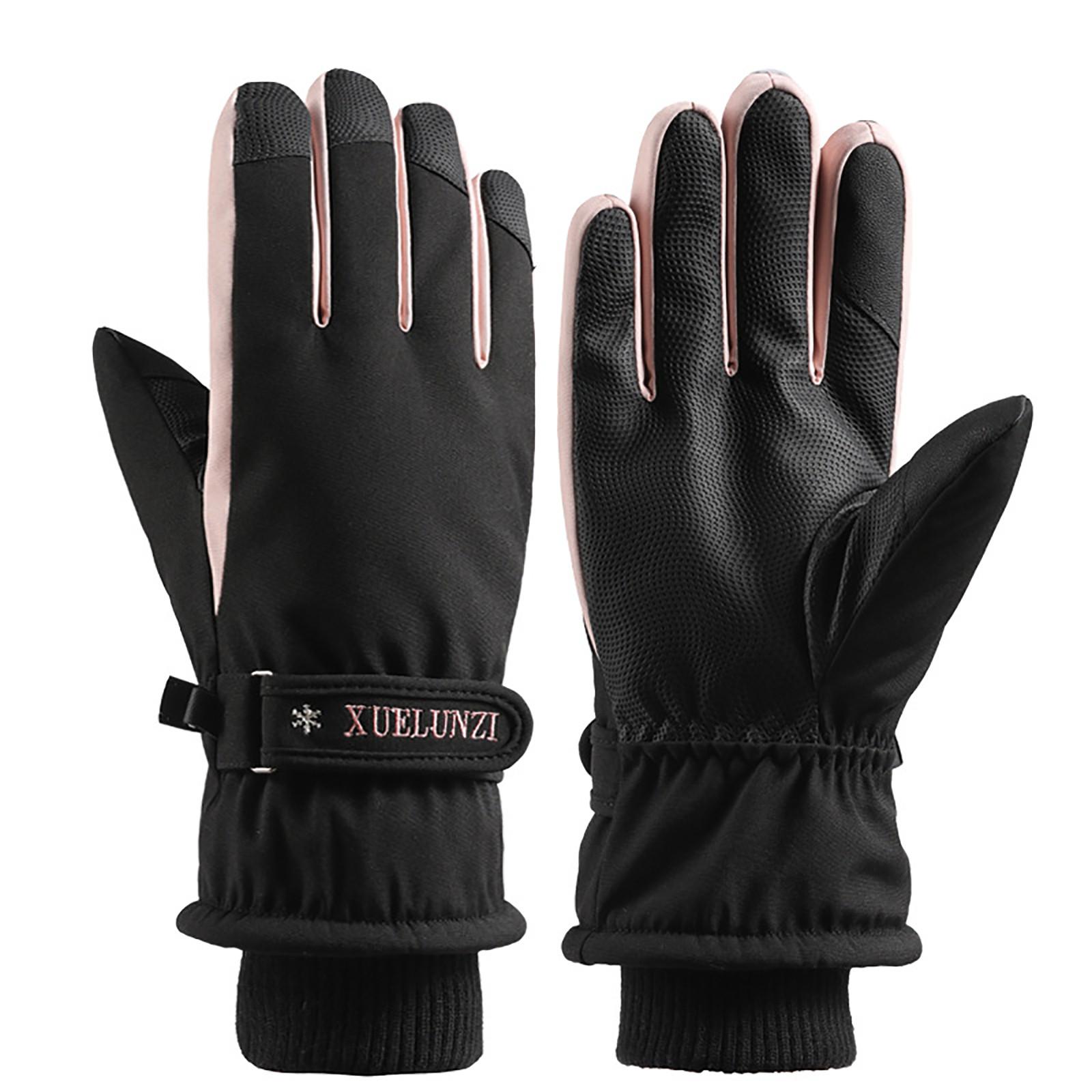 Women Winter Warm Windproof Thermal Screen Gloves Mittens Telefingers Gloves чёрный