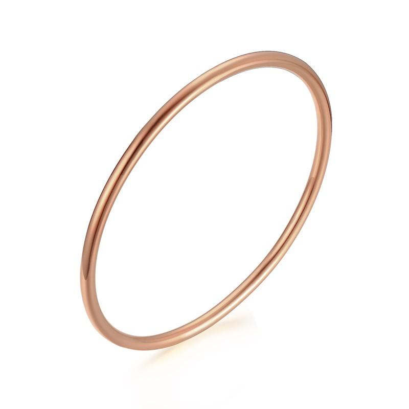 Women Gold Color Stainless Steel Cuff Bracelet, Chic Jewelry Wristband Plain Slip Bangle, Stacking Bracelet Gift To Young Girls