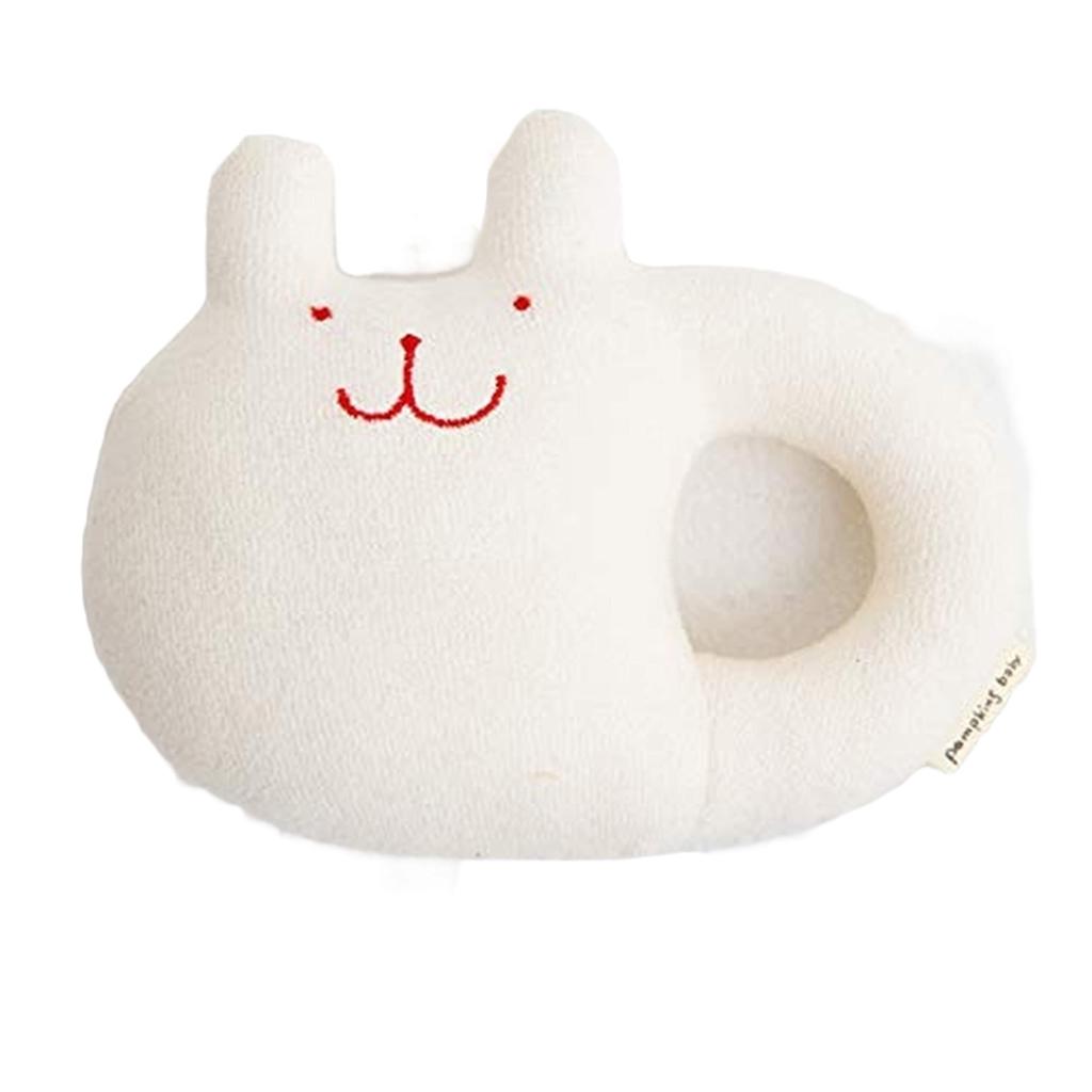 Pompkins BABY Organic Cotton Rattle and Dog Made In Japan Y-1026 100% [Rabbit, Bear, Series] (Natural (Rabbit))