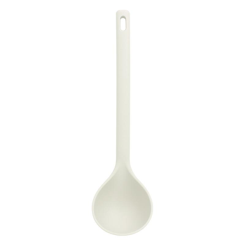 Long Handle Solid Color Non-stick Silicone Ladle Soup Spoon Heat Resistant Hot Pot Porridge Scoop Japanese Kitchen Utensils