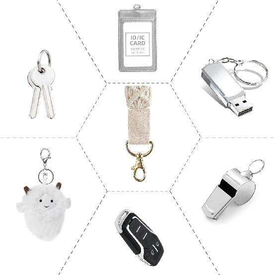 Mkono Macrame Key Chain Cute Keychain Wristlet Lanyard Boho Woven Wrist Lanyard for Keys, Key Cha for Car Key ID Badges