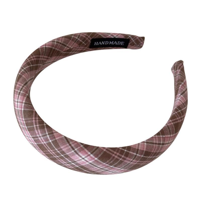 Retro College Checkered Hairband - Fresh, Sweet and Cute Headband for Girls - Sponge High-Crown Headband