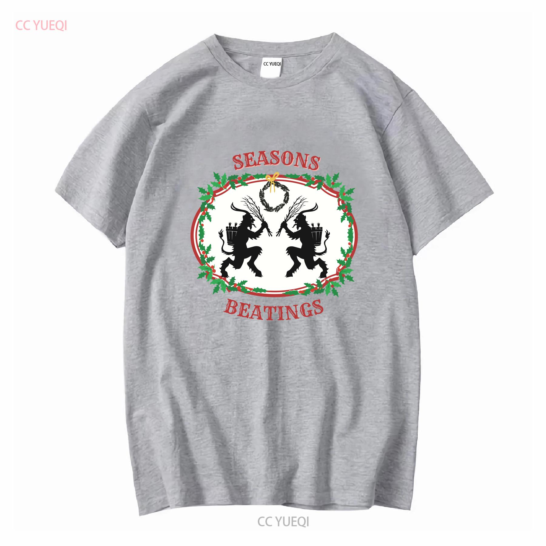 Merry Krampus Christmas T Shirt Horror Xmas Pagan Atheist Yule Witch Goth long or short sleeves vintage Washed Versatile Unisex S