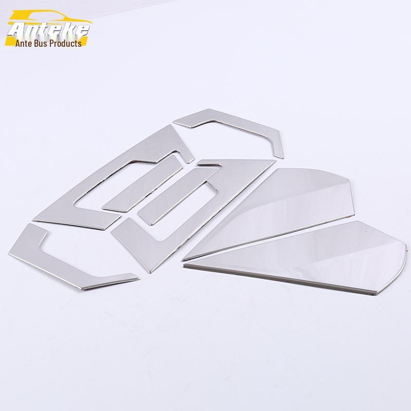 18 CHR Rear Window Handle Trim Stainless Steel Cover - Decorative Sequin Sticker